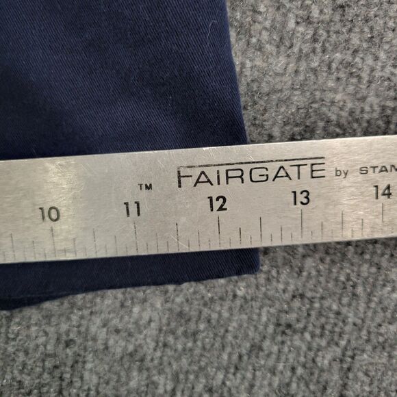 LAUREN RALPH LAUREN Blue Gold Button High Rise Cuffed Twill Chino Shorts SIZE 10 - Picture 11 of 14